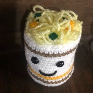Delicious noodle soup 🥰 handmade crochet with all the details.
